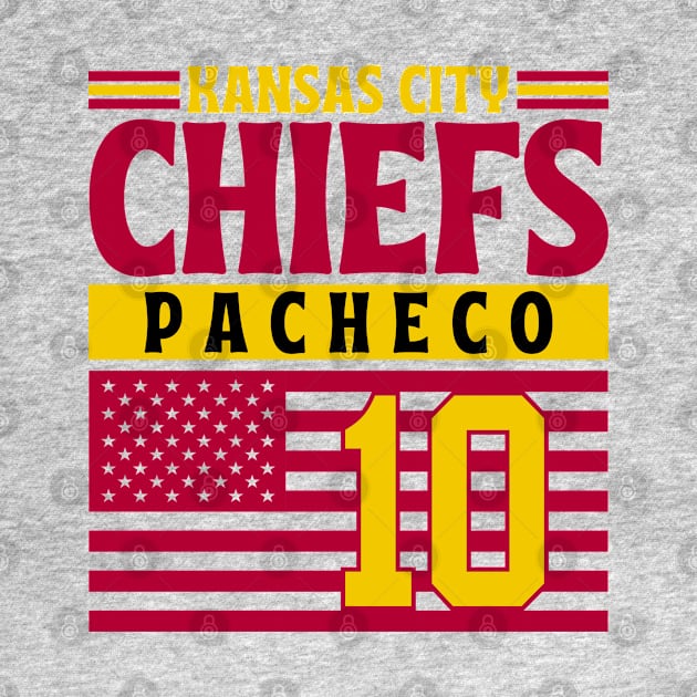 Kansas City Chiefs Pacheco 10 American Flag Football by Astronaut.co